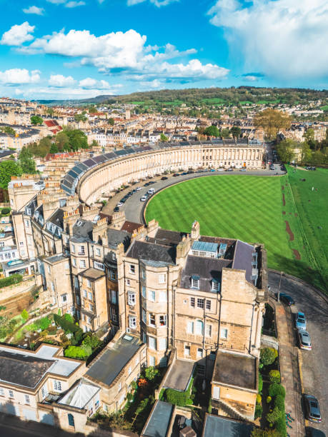 istock Drone view of historic district in Bath, UK 2149735729