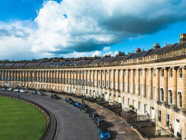 istock Drone view of historic district in Bath, UK 2149735756