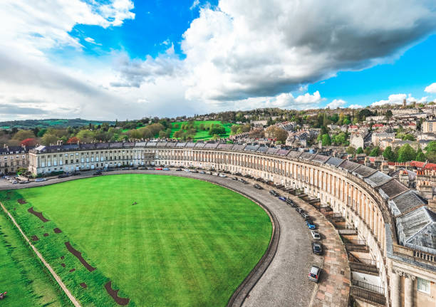 istock Drone view of historic district in Bath, UK 2149735767
