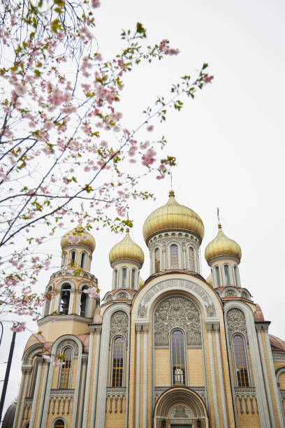 istock Church of St. Constantine and Michael in Vilnius in cherry bloom at spring 2149736662