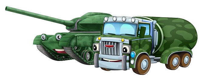 cartoon scene with two military army cars vehicles theme isolated background illustration for kids