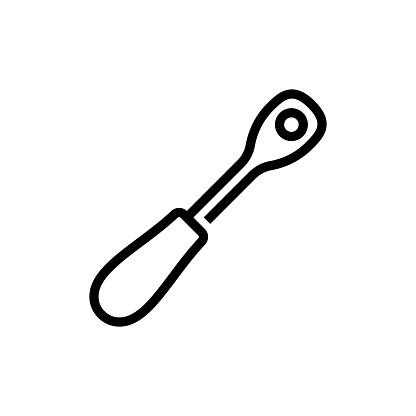 Ratchet wrench line icon. Work tools, equipment.