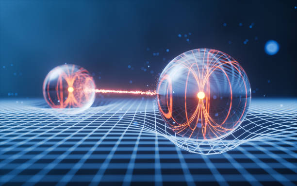 Physics quantum and quantum entanglement, 3d rendering. Physics quantum and quantum entanglement, 3d rendering. 3D illustration. quantum stock pictures, royalty-free photos & images