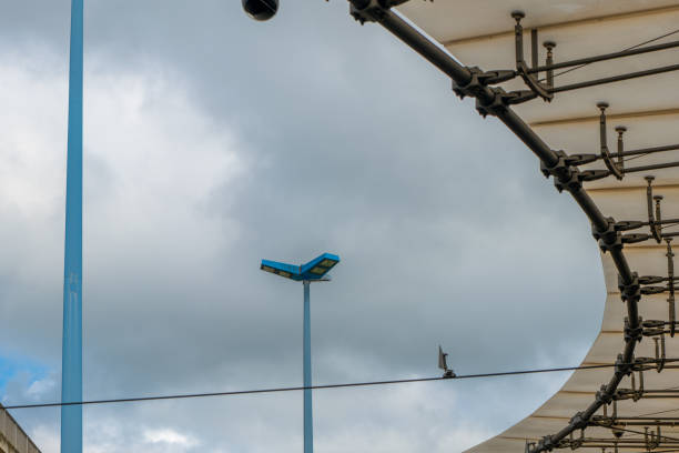 istock a roof with a large street lamp 2149754084