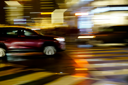 Night photography in blurred motion