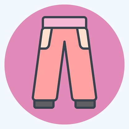 Icon Trouser. related to Tennis Sports symbol. color mate style. simple design illustration