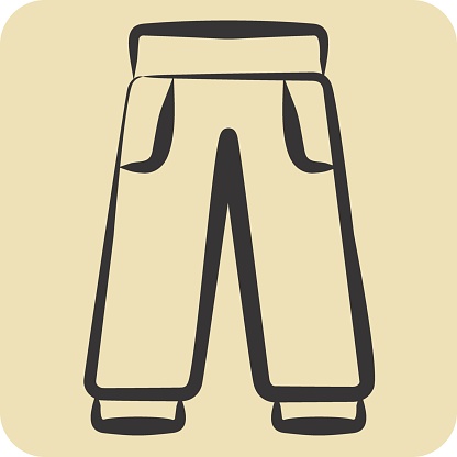 Icon Trouser. related to Tennis Sports symbol. hand drawn style. simple design illustration