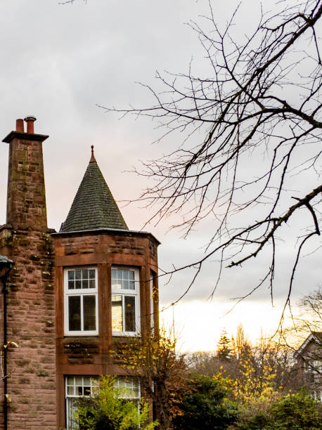 istock Stone residential building at dusk 2149762646