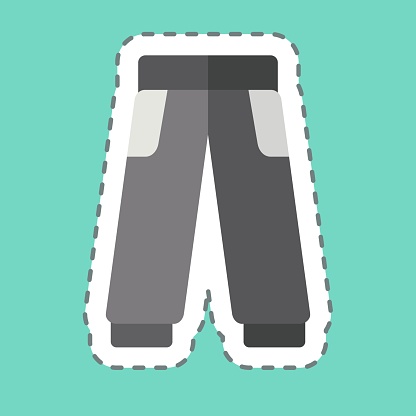 Sticker line cut Trouser. related to Tennis Sports symbol. simple design illustration