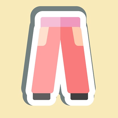 Sticker Trouser. related to Tennis Sports symbol. simple design illustration