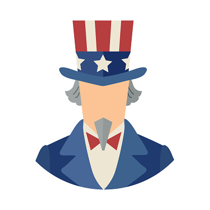 Uncle Sam icon clipart avatar logotype isolated vector illustration
