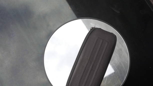 istock The gray carbon fiber patterned glasses holder has a hard case concept 2149765295