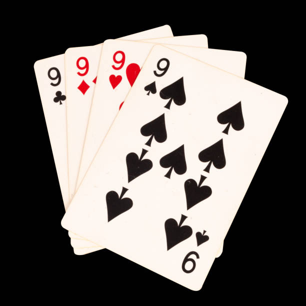 Playing cards  isolated on white-clipping path