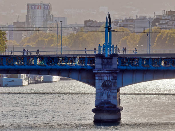 The City of Paris France on October 22, 2023:      View of the Pont Rouelle bridge as seen from the Pont de Bir Hakeim bridge in Paris France