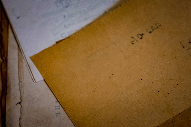 istock Piles of rusty old papers, piles of old documents over time. 2149771027