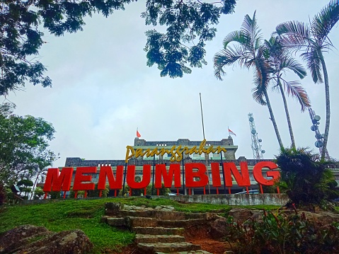 Muntok,West Bangka, Bangka Belitung, Indonesia. December 18, 2023. Pesanggrahan Menumbing  writing icon. one of the historical places in Muntok