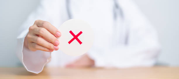 istock Doctor show Wrong symbol paper. True and false, accept and rejected, evaluation, Diagnosis, Vote, Poll, Yes or No, Health, Medical and Survey concepts 2149771398