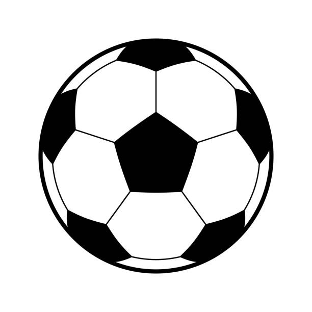illustrations, cliparts, dessins animés et icônes de icône de ballon de football avec trait modifiable - ballon de football