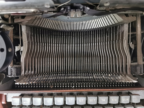 detail of old typing machine as nice background
