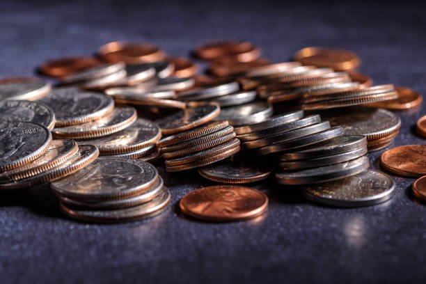Money. Coins. Savings. USA coins. Full frame. Background