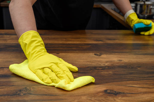 istock Washing and maintaining wooden kitchen countertops in the kitchen 2149779570