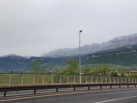 mountains and snow in April in the province of Bolzano