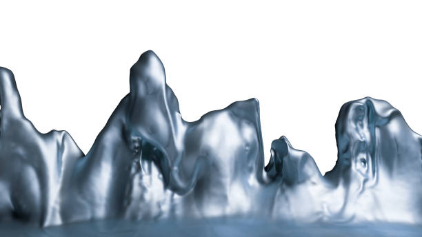 istock Wall of Soft Metal with Light blue Steel colors pattern Half Melted and Flowing on white 2149783604