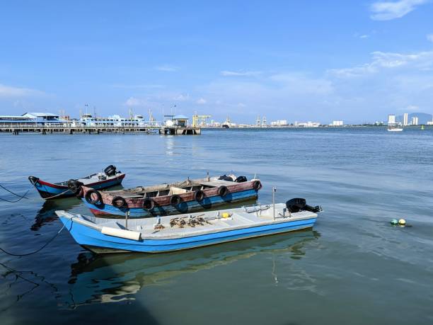 istock Boats Docked at Clan Jetty Paneng Malaysia 2149785908