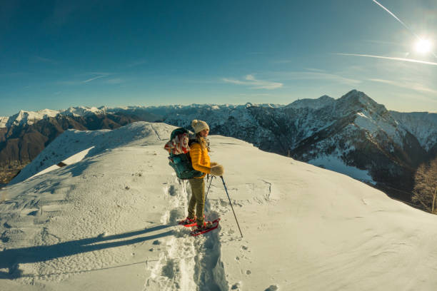 istock Female hiking in winter 2149786043