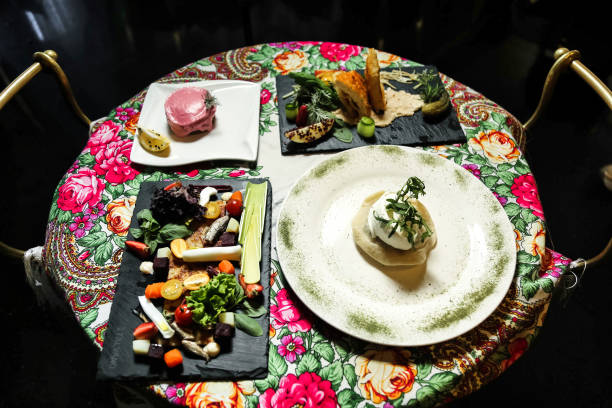 istock Table Set With Delicious Food and Fresh Salad 2149790069