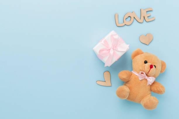 istock Valentines day composition with gifts on color background, top view. 2149790156