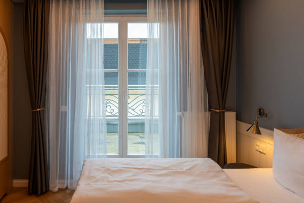 Large hotel balcony doors.