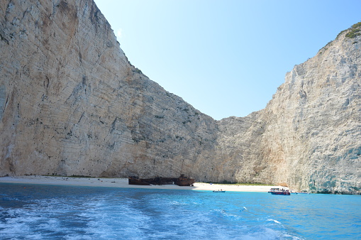 Shipwreck Bay in Zakynthos is one of the most unique and most visited attractions in all of Greece. Navagio beach on the Greek island of Zakynthos