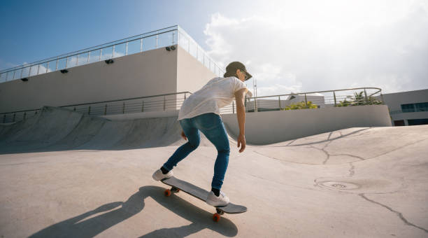 Skateboarder skateboarding outdoors in city
