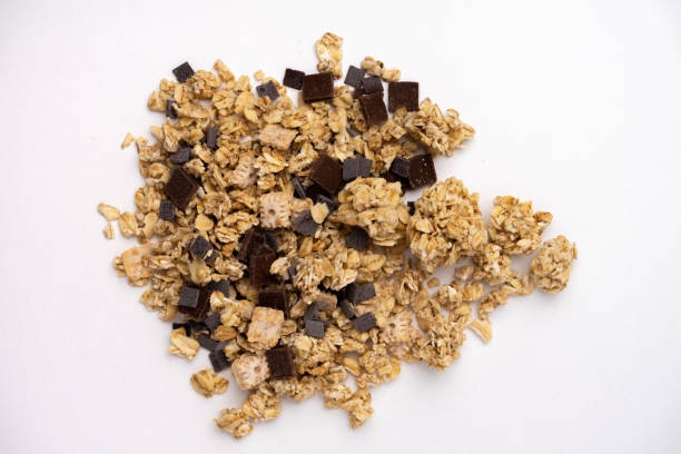 istock a heap of chocolate granola breakfast cereal 2149794725
