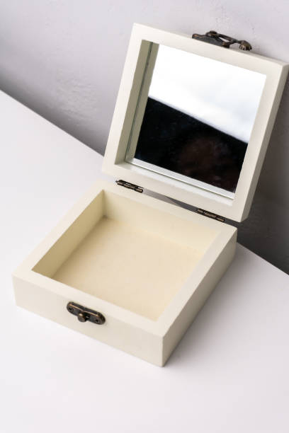 istock Open jewelry box with mirror on white background 2149795402