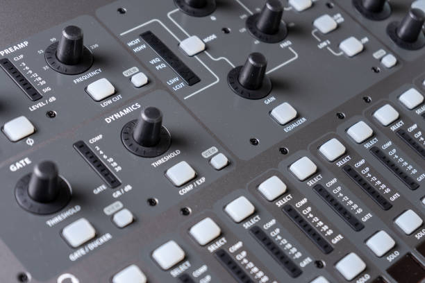 istock closeup view of professional audio digital mixing sound console 2149795891