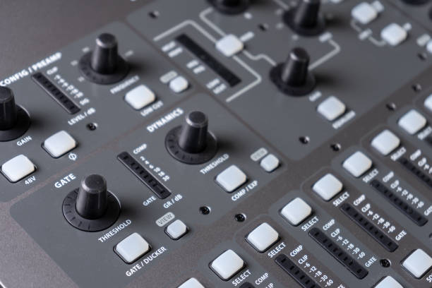 istock closeup view of professional audio digital mixing sound console 2149795921