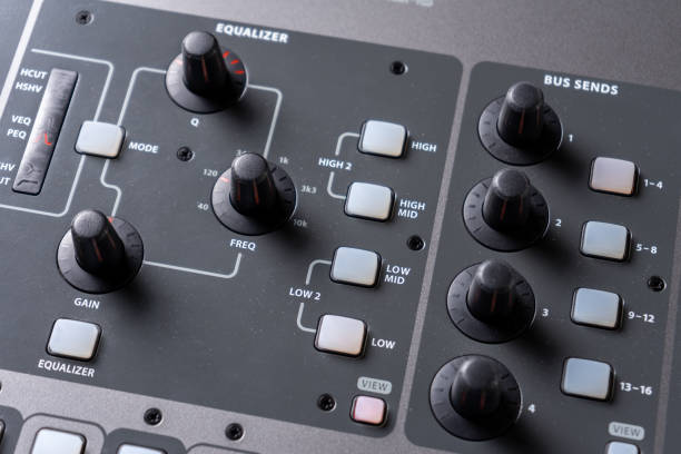 istock closeup view of professional audio digital mixing sound console 2149795946
