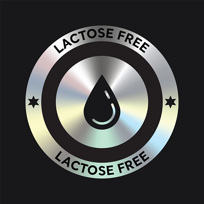 Lactose Free cosmetic packaging icon, stamp, badge, round, seal vector