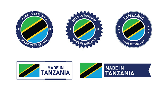 Made in Tanzania, Manufacture by Tanzania stamp, seal, icon, logo, vector