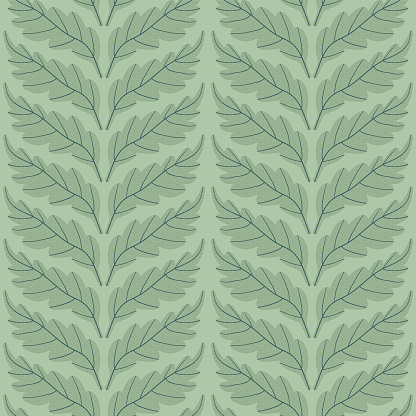 Foliage seamless pattern. Floral endless background. Summer botanic leaves repeat cover. Vector flat hand drawn illustration.