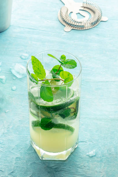 istock Mojito cocktail. Summer cold drink with lime, fresh mint, and ice. Cool beverage 2149799338