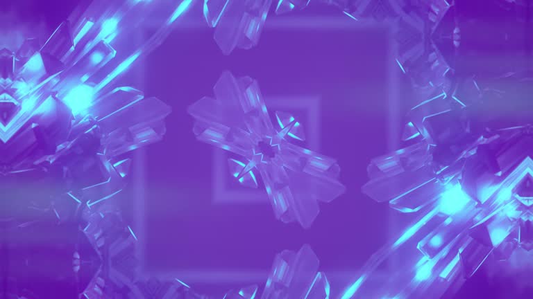 Sparkling mysterious fractal pattern with ever-changing crystal structure. 3d rendering digital animation 4K