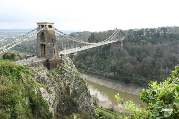 Bristol, England- March 30, 2024: The Clifton Suspension Bridge in the afternoon in Bristol city