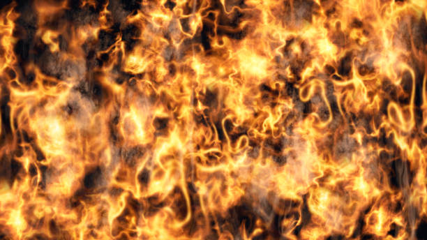 istock Burning fire in flames and smoke 3D illustration background 2149803556