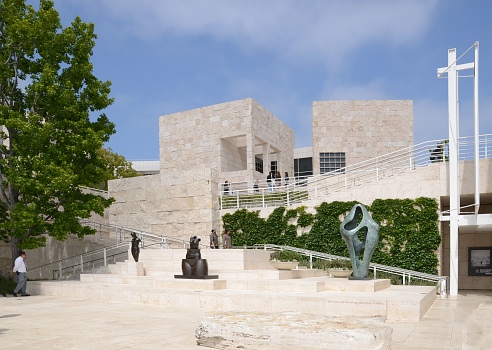 Los Angeles California America May 18, 2023 The Getty Museum is the largest art museum in California architectural elements.