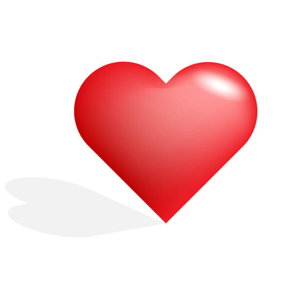 istock Glossy red heart with shadow. Symbol of love and affection. Vector illustration. EPS 10. 2149804941
