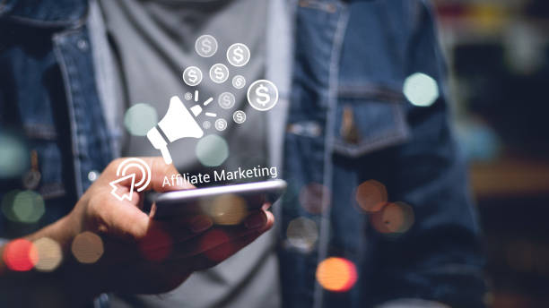istock Affiliate marketing, online business model concept. Creating relationships strategy between merchants, affiliates, and customers. Generated revenue by rewarding affiliates for referring customers. 2149807232