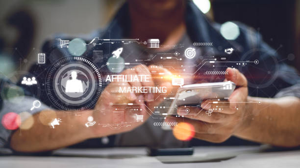 istock Affiliate marketing, online business model concept. Creating relationships strategy between merchants, affiliates, and customers. Generated revenue by rewarding affiliates for referring customers. 2149807269